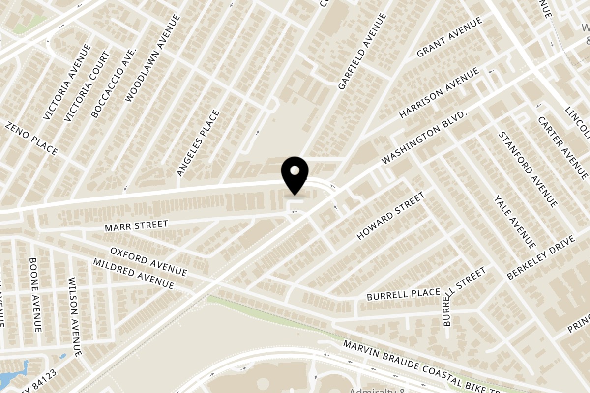 Map showing the location of Twin Tacos on 2805 Abbot Kinney Blvd c in Venice